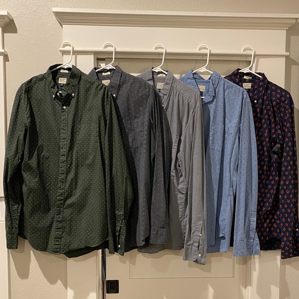 J. Crew Large Tall Shirts - Lot of 5